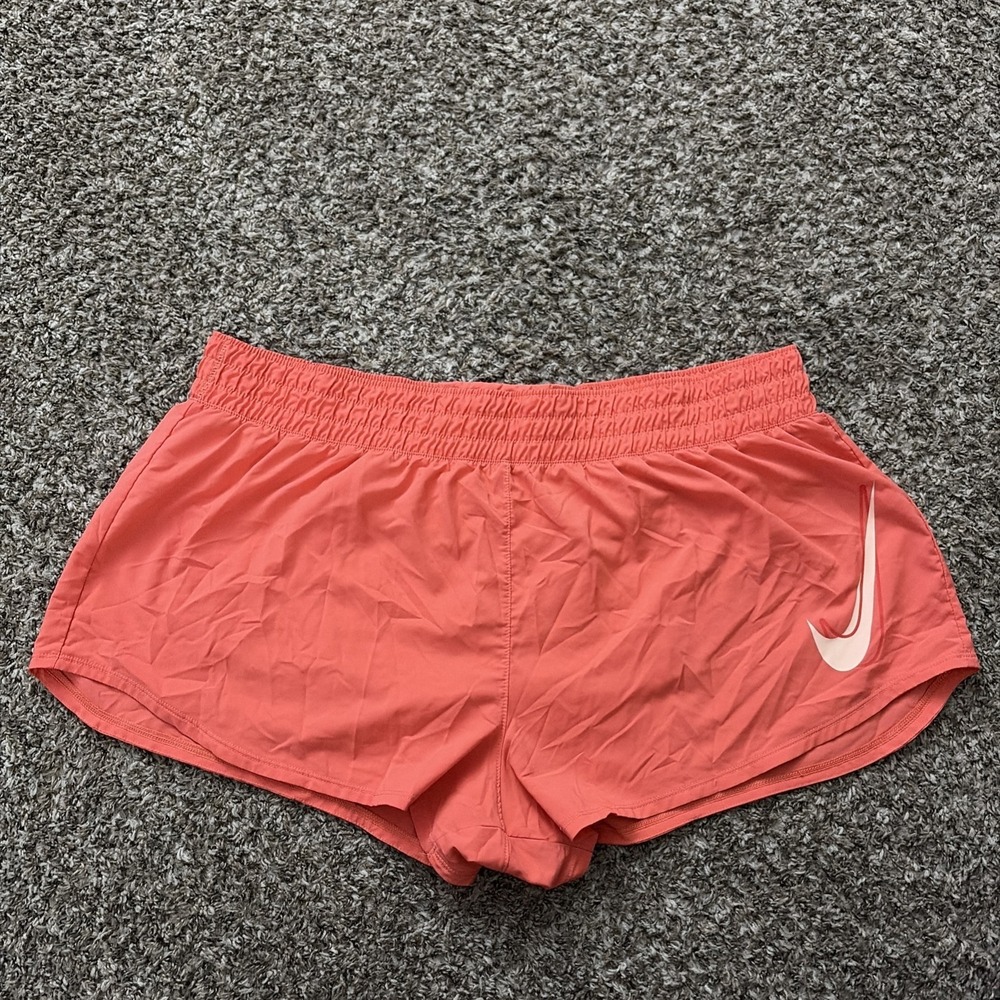 Nike Dri-FIT One Women's Mid-Rise 3" Brief-Lined Running Shorts Size 2XL Coral